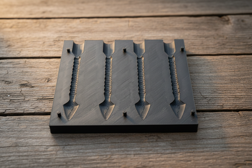 4-Position Jig Mold Empty on Rustic Wood